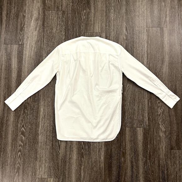La Ligne White Cotton Tunic Top XS Long Sleeve Minimalist Shirt **Belt Missing** - Picture 11 of 16